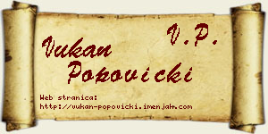 Vukan Popovicki vizit kartica